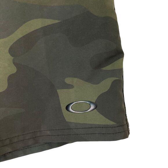 Oakley Mens Camo Board Shorts size 30 Green Poly Stretch Swim Beach Lace Up - Picture 5 of 11